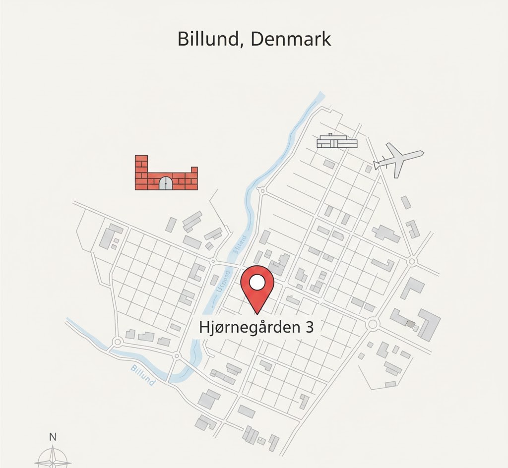 Kort over Billund placering