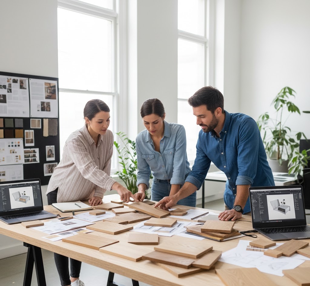 Designteam i værksted